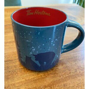 Tim Hortons Bears Limited Edition No. 017  Ceramic Coffee Mug 2017 Blue And Red